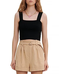 Maje Maclyna Square Neck Crop Top