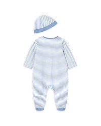 Boys' Cotton Striped Elephant Footie & Hat Set - Baby