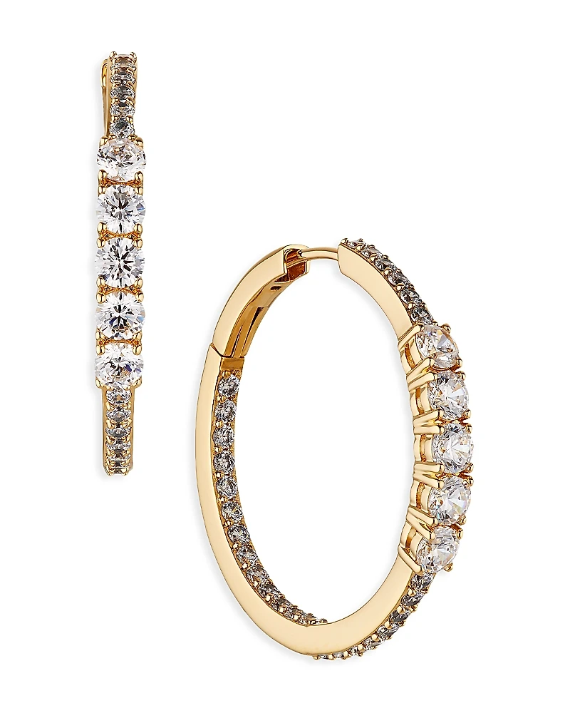 Nadri Love All Cubic Zirconia Hoop Earrings