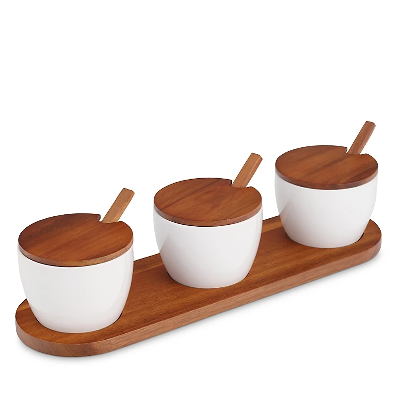 Nambe Duets Triple Condiment Server