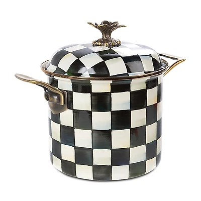 Mackenzie-Childs Courtly Check Enamel 7 Qt. Stockpot