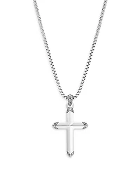 John Hardy Men's Sterling Silver Classic Chain Cross Pendant Necklace, 22
