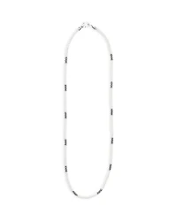 Sterling Silver White Ceramic Bead Collar Necklace, 16"