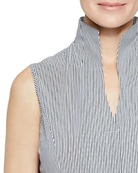 Striped Mandarin Collar Top