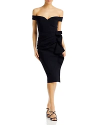 Off-The-Shoulder Cocktail Dress - Exclusive