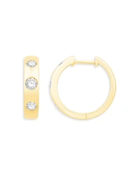 Diamond Hoop Earrings in 14K Yellow Gold, 0.60 tcw