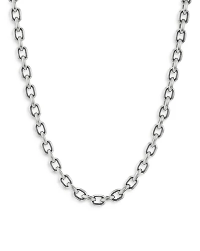Men's Deco Chain Link Necklace in Sterling Silver 24", 7.5mm