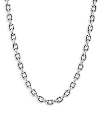 Men's Deco Chain Link Necklace in Sterling Silver 24", 7.5mm