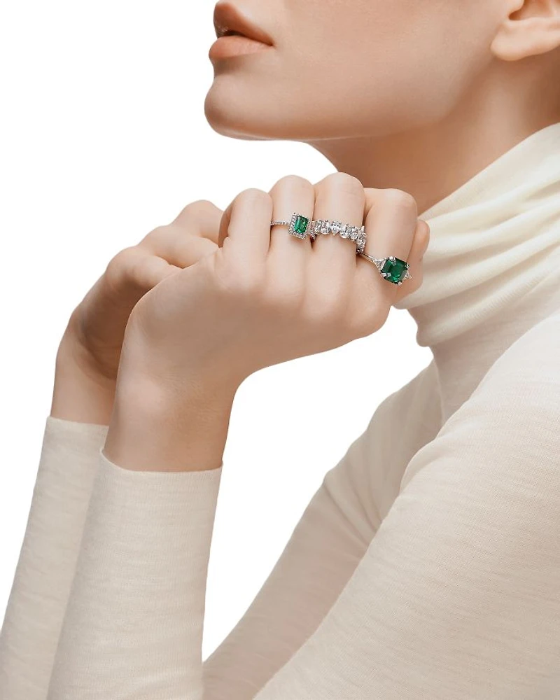 Matrix Pear Shape Crystal Band Ring
