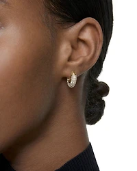 Dextera Pavé Tubular Huggie Hoop Earrings in Gold Tone