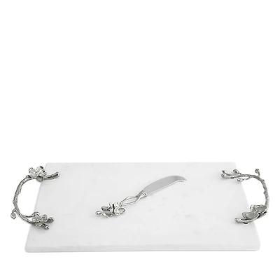 Michael Aram White Orchid Cheese Board with Knife