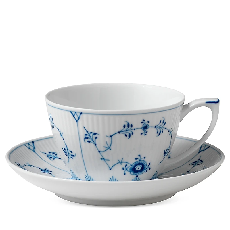 Royal Copenhagen Blue Fluted Plain Tea Cup & Saucer