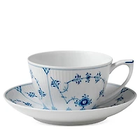 Royal Copenhagen Blue Fluted Plain Tea Cup & Saucer