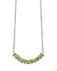 Lagos 18K Yellow Gold & Sterling Silver Rittenhouse Peridot Multi Stone Statement Necklace, 16-18