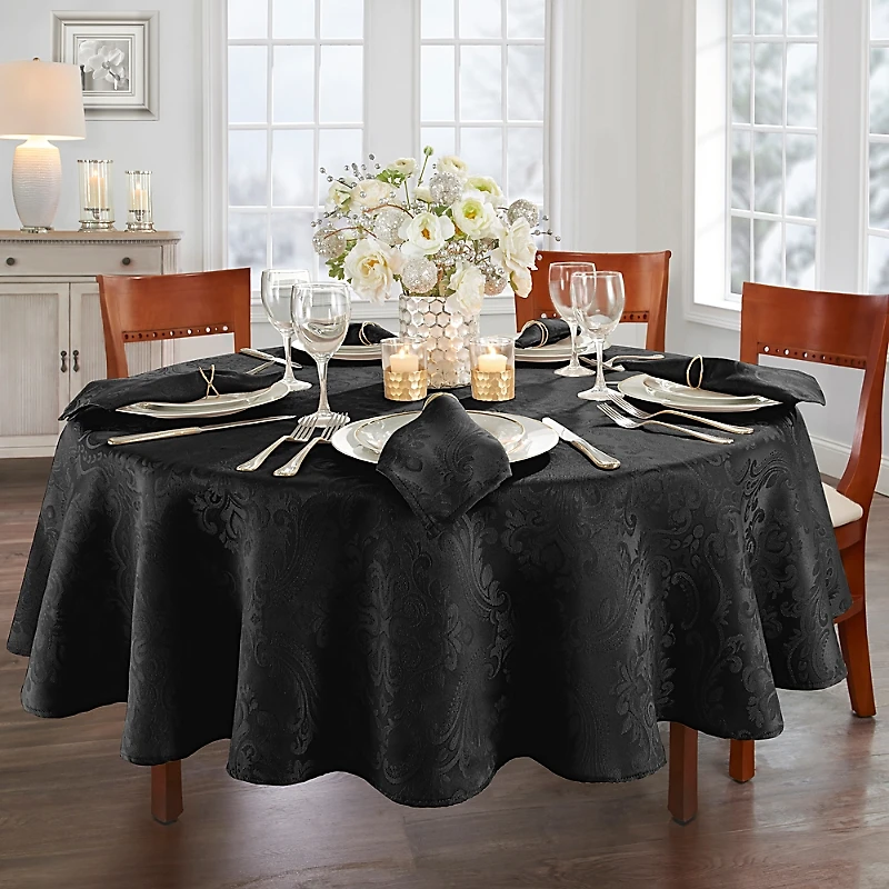 Elrene Caiden Elegance Damask Oval Tablecloth