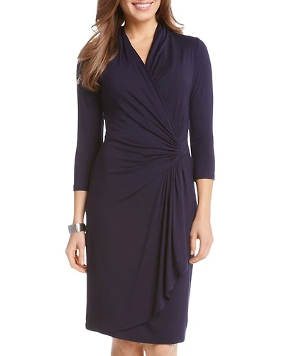 Cascade Faux Wrap Dress