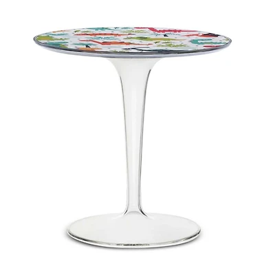 Tip Top Table in Crystal with Dinosaur Drawings