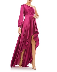 Mac Duggal High Low One Shoulder Flowy Gown
