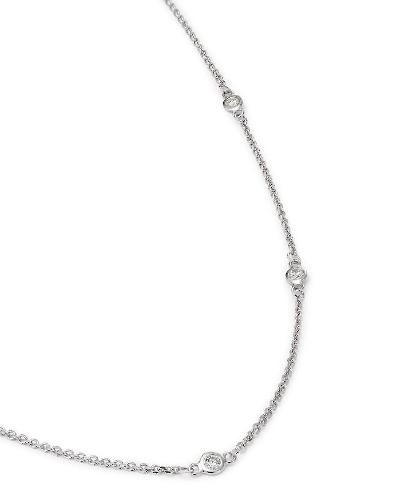 Diamond Station Necklace in 14K Gold