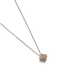 Pavé Diamond Clover Pendant Necklace in 14K Rose Gold, 0.08 tcw