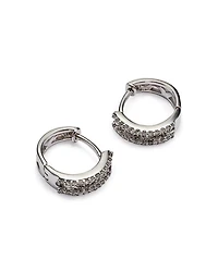 Diamond Baguette Hoop Earrings in 14K White Gold, 0.25 tcw