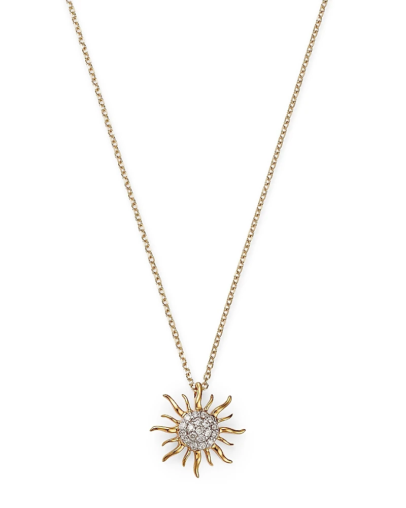 Diamond Sun Pendant Necklace