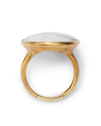 18K Yellow Gold Lunaria Howlite Cocktail Ring - 150th Anniversary Exclusive