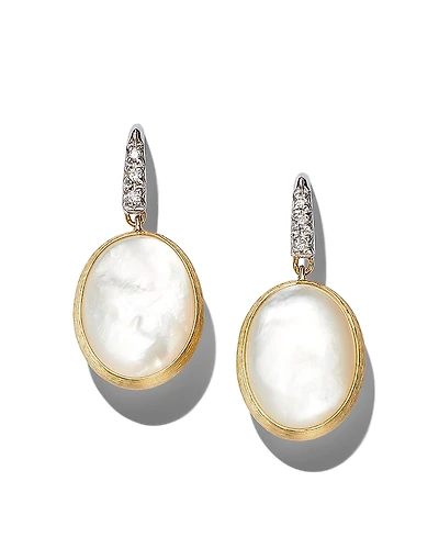 Marco Bicego 18K Two Tone Gold Siviglia Diamond & Mother Of Pearl Drop Earrings - 150th Anniversary Exclusive