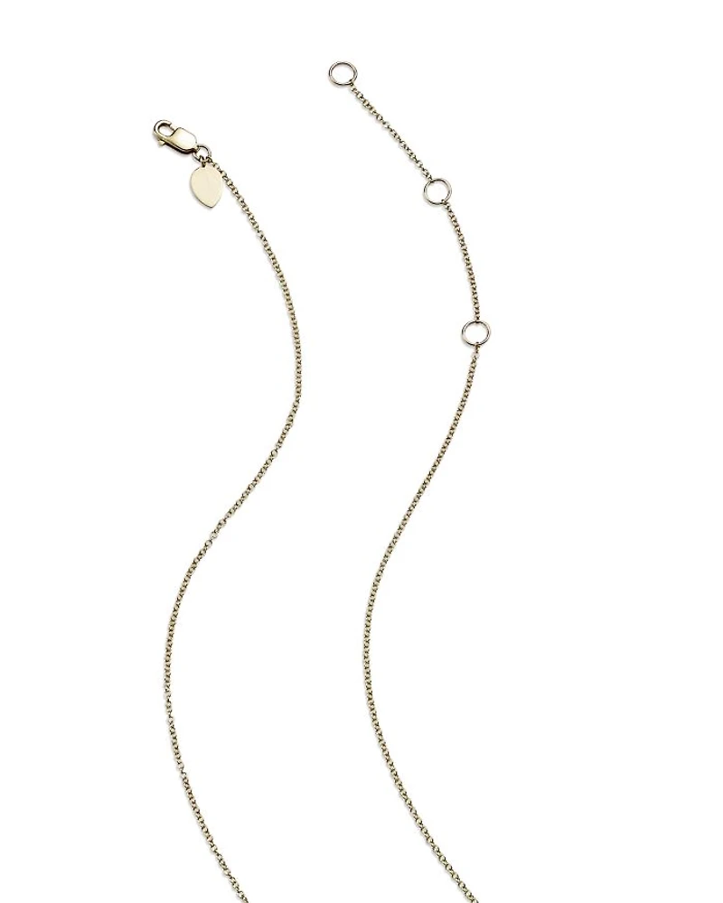 Diamond Moon Necklace in 14K Yelliow Gold, .22 tcw, 16"