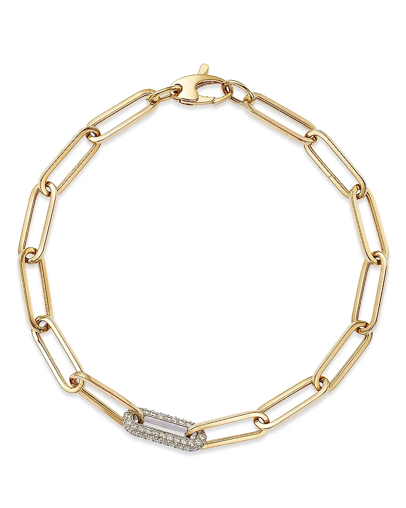 Bloomingdale's Fine Collection Diamond Paperclip Bracelet