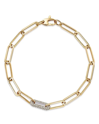 Bloomingdale's Fine Collection Diamond Paperclip Bracelet