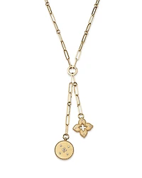 Roberto Coin 18K Yellow Gold Venetian Princess Diamond Flower & Disc Pendant Y Necklace, 15