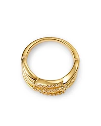 Diamond Double Link Ring in 14K Yellow Gold, 0.25 tcw