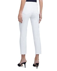 Sada High Rise Cropped Straight Jeans Blanc