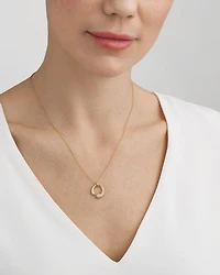 18K Yellow Gold Diamond Pavé Mercy Small Pendant Necklace, 17.72"
