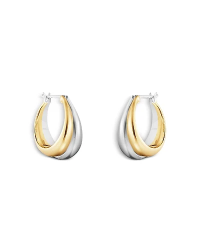 Georg Jensen 18K Yellow Gold & Sterling Silver Curve Graduated Hoop Earrings