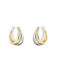 Georg Jensen 18K Yellow Gold & Sterling Silver Curve Graduated Hoop Earrings