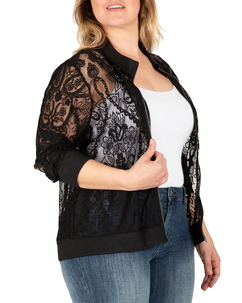 Aria Lace Bomber Jacket