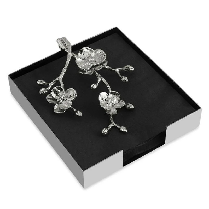 White Orchid Dinner Napkin Holder