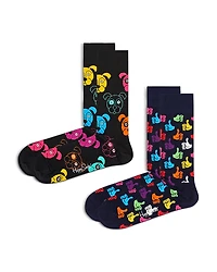 Happy Socks Classic Dog Crew Socks, Pack of 2