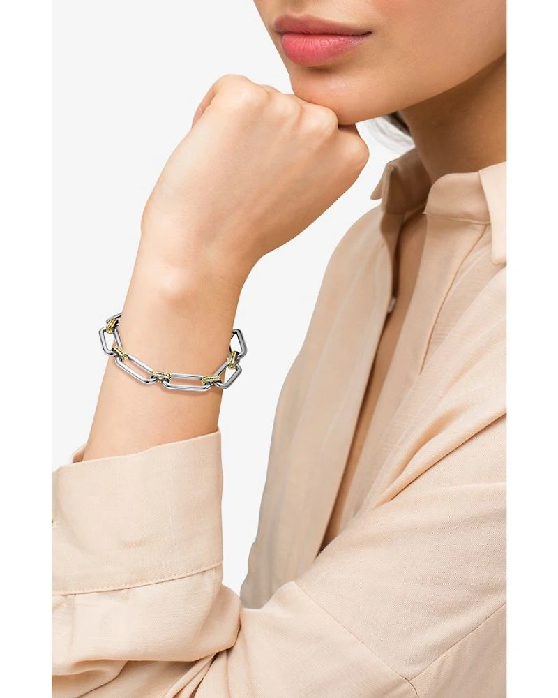 18K Yellow & Sterling Silver Signature Caviar Large Link Toggle Bracelets
