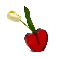 Crystal Red Heart Shape Vase, Large