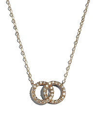 Diamond Double O Pendant Necklaces 14K Gold, 0.25 tcw each