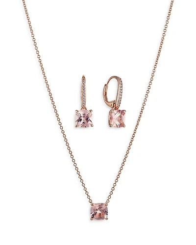Bridesmaids Colored Stud Earrings & Pendant Necklace Set
