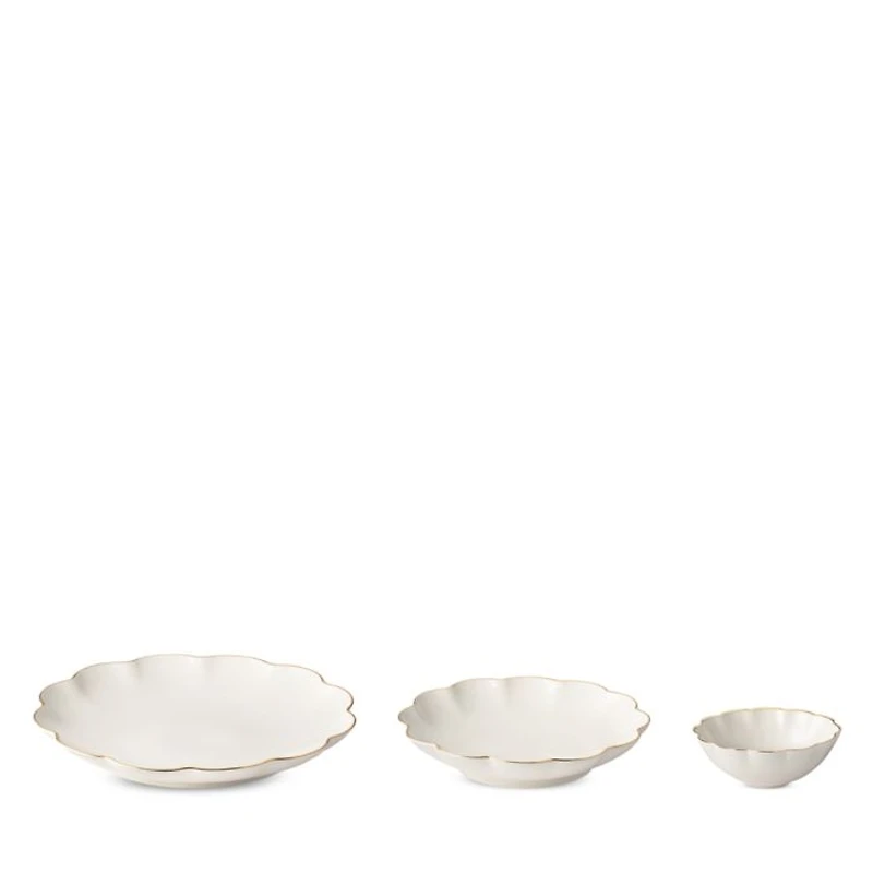 Scalloped Nesting Serving Dishes, Set of 3