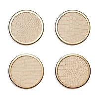 Classic Croc Embossed Leather Coasters, Set of 4