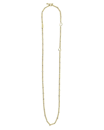 Lagos 18K Yellow Gold Signature Caviar Bead Open Heart Link Chain Necklace