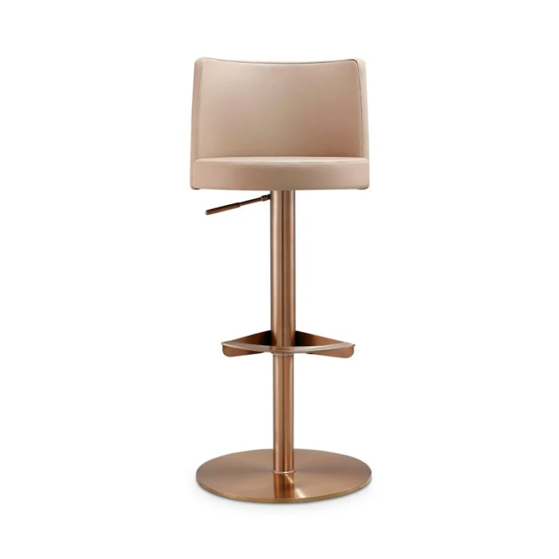 Loosha Cafe Au Lait Performance Faux Leather Adjustable Stool