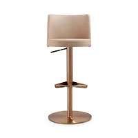 Loosha Cafe Au Lait Performance Faux Leather Adjustable Stool