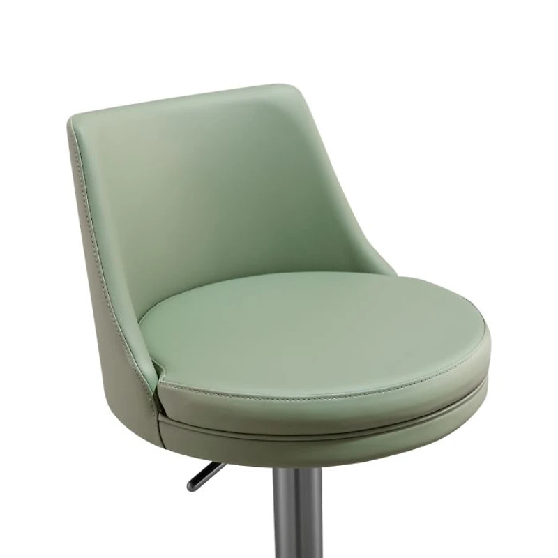 Reagan Performance Faux Leather Silver Adjustable Stool